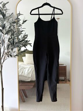 Garage Black Spaghetti-Strap Jumpsuit with Tapered Legs